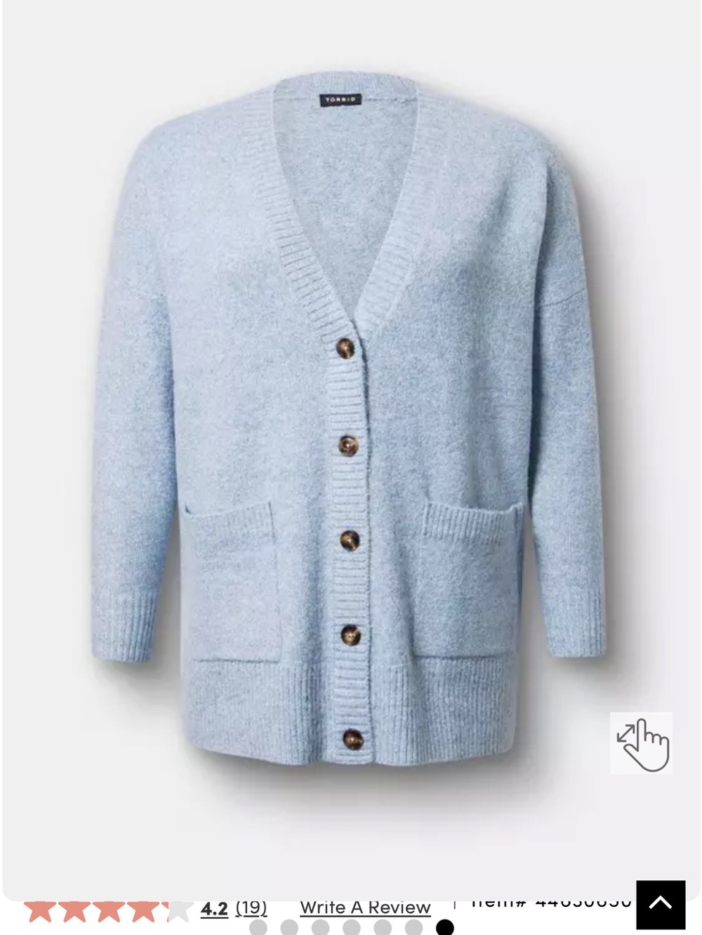 torrid Pale Blue V-Neck Button Pocket Cardigan